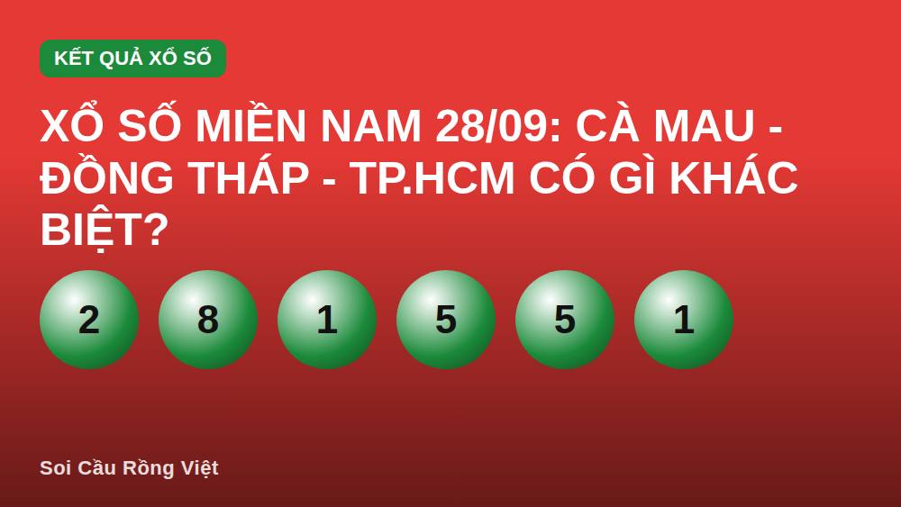 Xổ số miền Nam 28/09: Cà Mau - Đồng Tháp - TP.HCM có gì khác biệt?