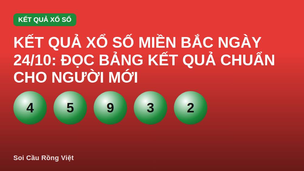 Kết quả xổ số miền Bắc ngày 24/10: Đọc bảng kết quả chuẩn cho người mới