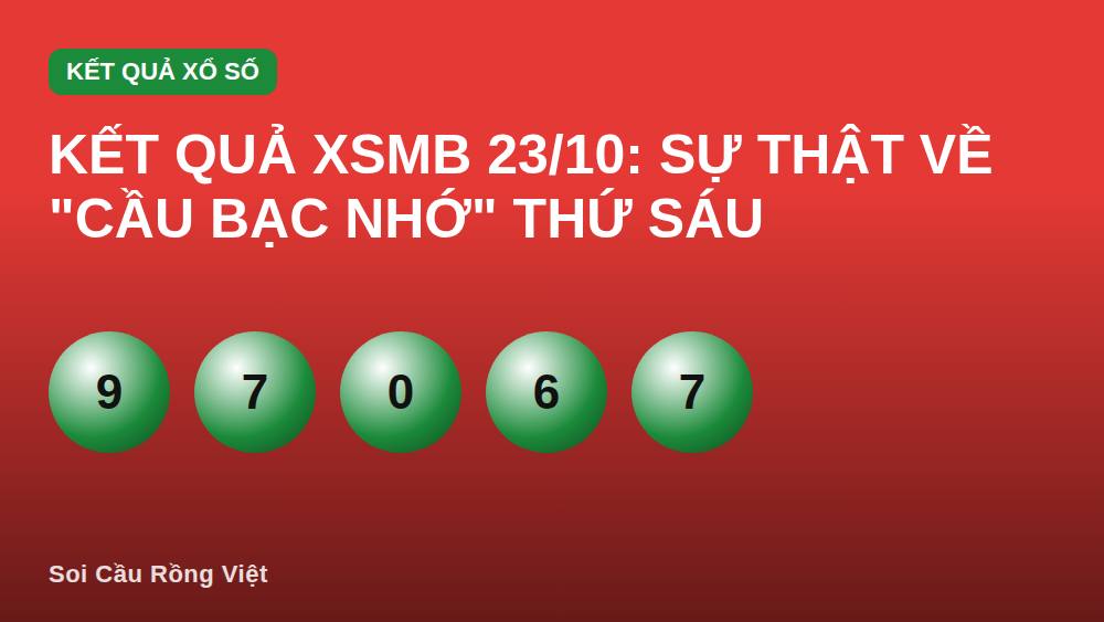 Kết quả XSMB 23/10: Sự thật về "cầu bạc nhớ" thứ Sáu
