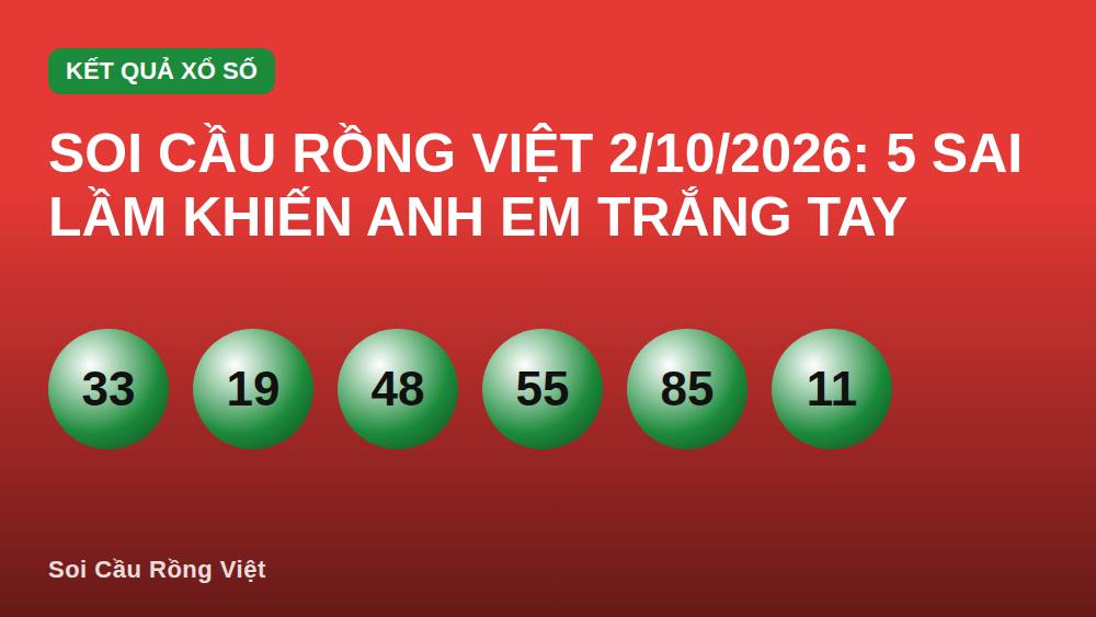 Soi Cầu Rồng Việt 2/10/2026: 5 Sai Lầm Khiến Anh Em Trắng Tay
